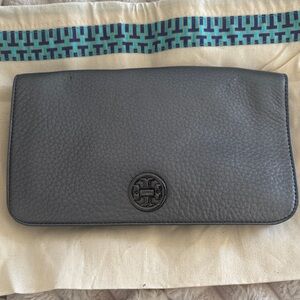 Tory Burch Pebbled Black Leather Clutch